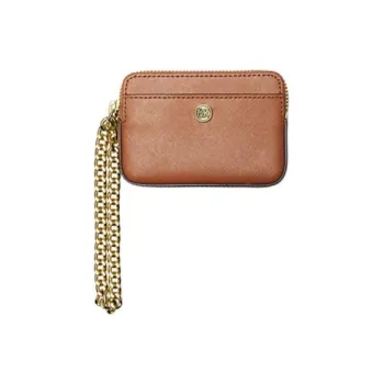 MICHAEL KORS Saffiano Leather Card Holder Medium Size Women's Brown
