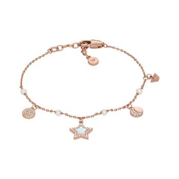 EMPORIO ARMANI Rose Gold Tone Brass Station Bracelet
