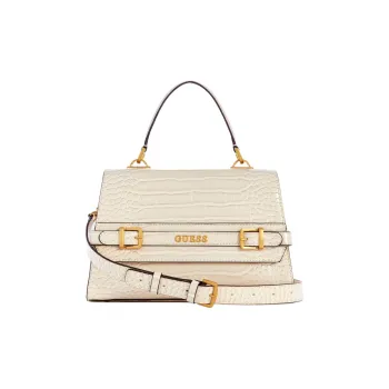 GUESS Crocodile Embossed Artificial Leather Shoulder Bag Crossbody Bag Women's White