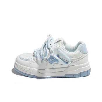Warrior Wear resistant And Lightweight Low Top Skateboard Shoes Women's White Blue