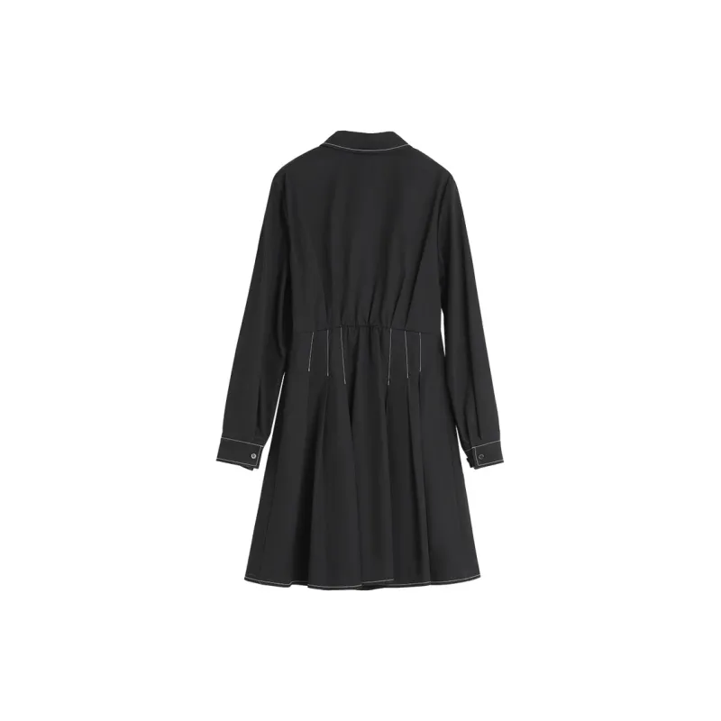 ELLE Long Sleeved Dress Women's Black-1