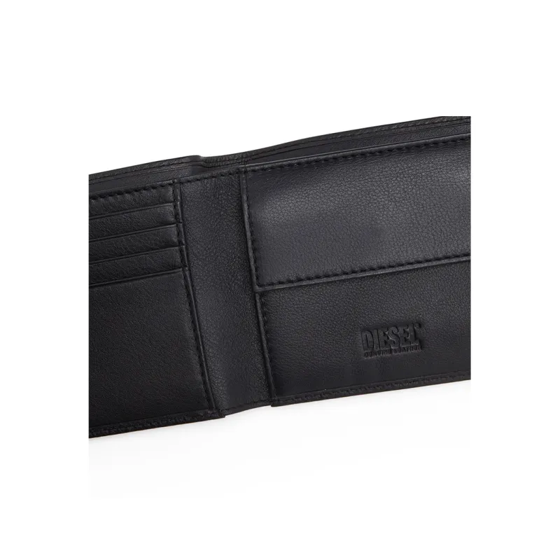 DIESEL Cow Leather Card Holder Wallet Men's Black-3