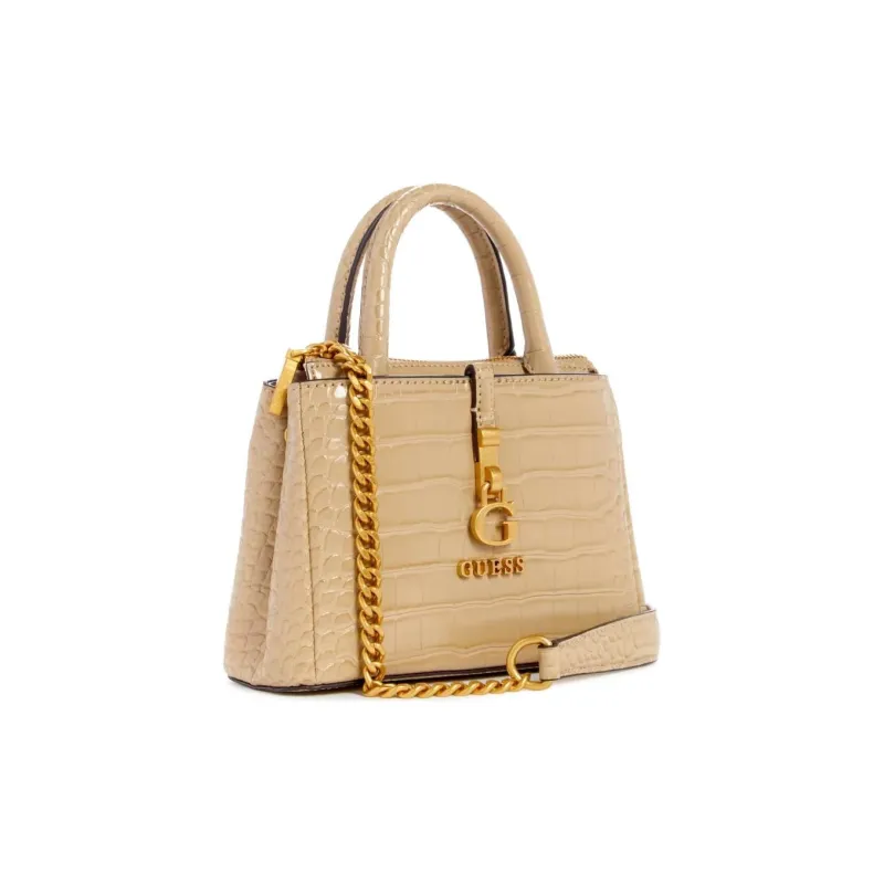 GUESS Artificial Crocodile Leather Shoulder Bag Crossbody Bag Mini Women's Taupe-1
