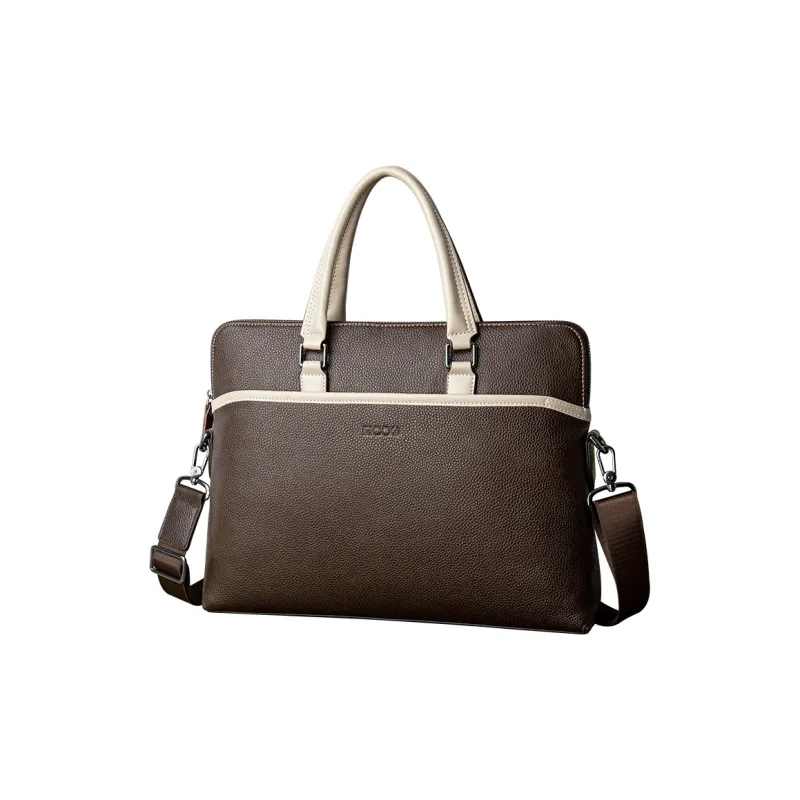 COW Top Grain Cow Leather Laptop Bags Briefcases Large Size Men's Black-14