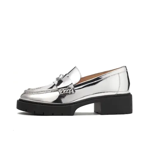 COACH Metallic Loafers Women's Silver