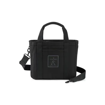 PORTER Heavy Plain Weave Canvas One Shoulder Crossbody Canvas Bag Handbag Unisex Black