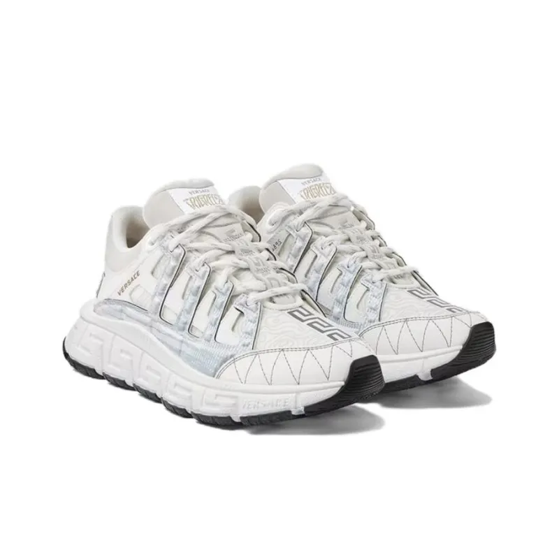 VERSACE Trigreca Glitter Sneaker White Gold Women's-3