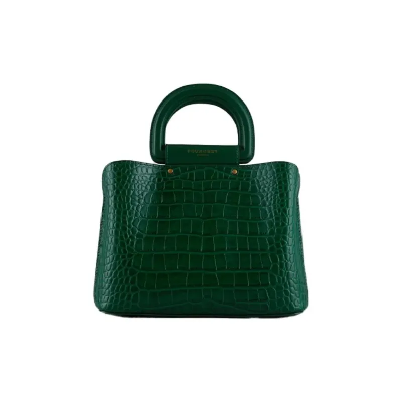 POURCHET Cow Leather Shoulder Bag, Handbag Women's Black/Green/Dark Blue/Dark Brown/Dark Red-1