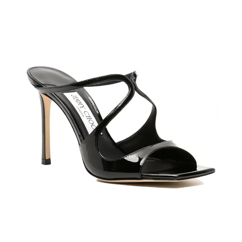Jimmy Choo Anise 95mm Cut-out Patent Mules-2