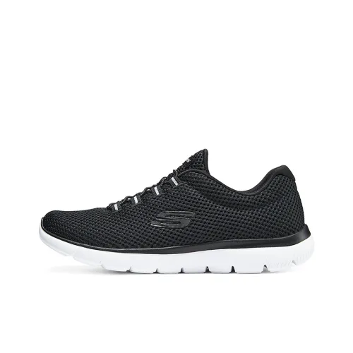 Skechers Cushioning Breathable Lightweight Low Top Casual Shoes Women's Black White