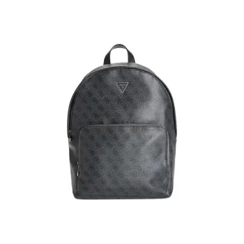 GUESS Artificial Leather Backpack Regular Men's Black Floral Pattern