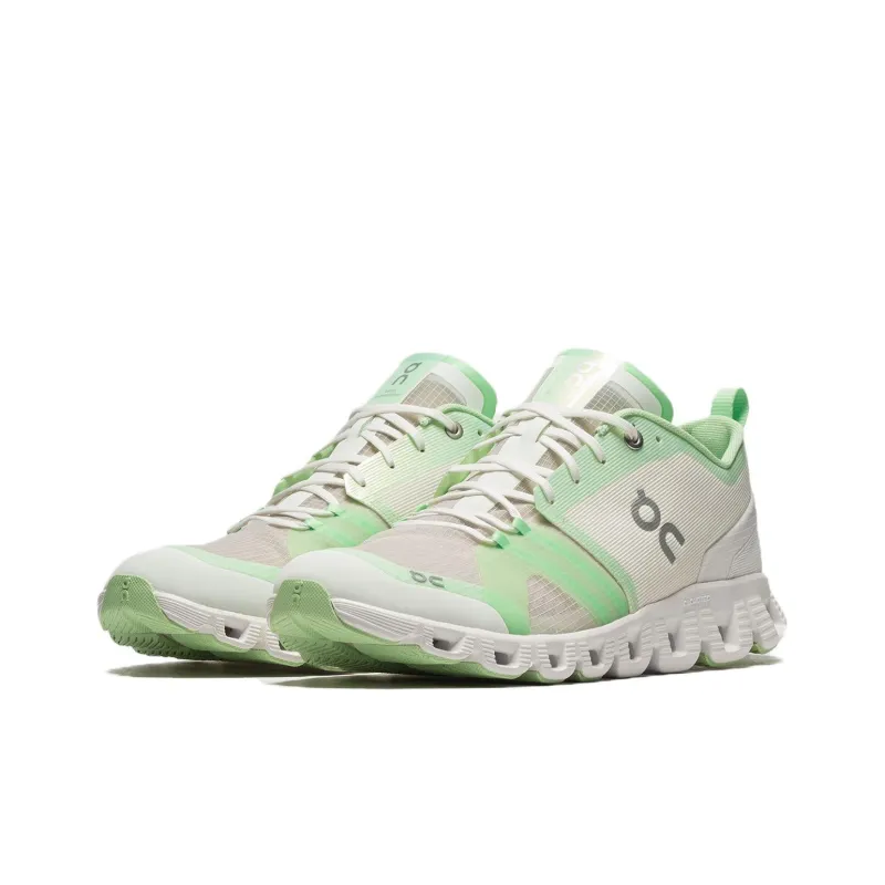 On Cloud X Shift Wear Resistant Low Top Running Shoes Women's Beige Green-2