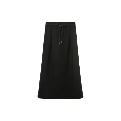 A paradise for awakening Casual Long Skirts Women's Black