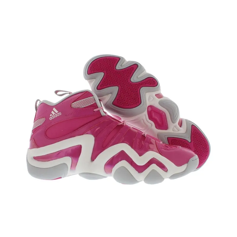 Adidas Crazy 8 Anti Slip Wear Resistant Mid Top Vintage Basketball Shoes Men's Red Gray-4