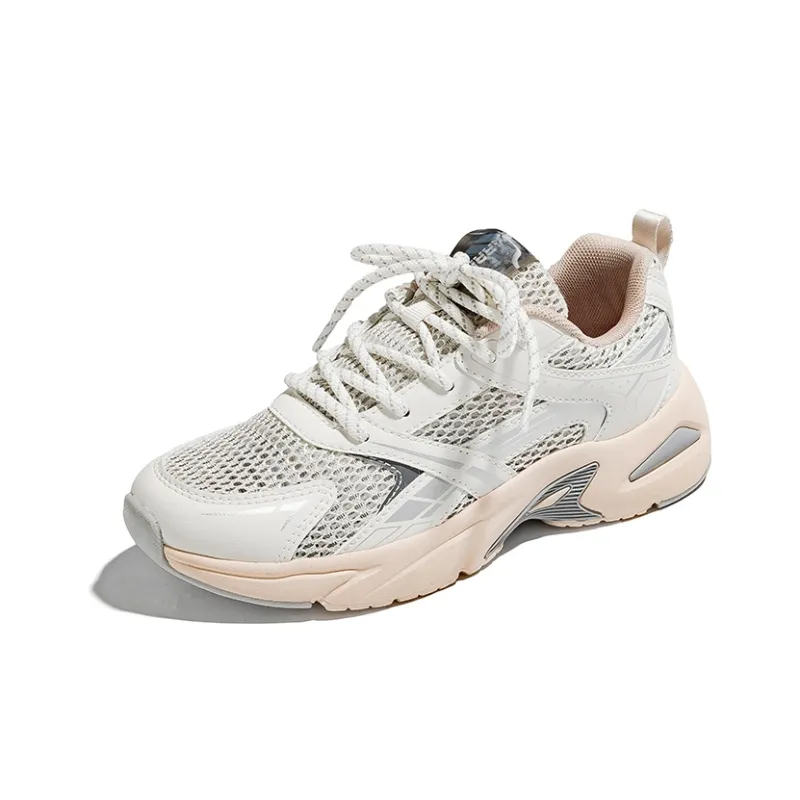 Warrior Anti Slip Wear Resistant Low Top Running Shoes Unisex Beige Grey Silver-1