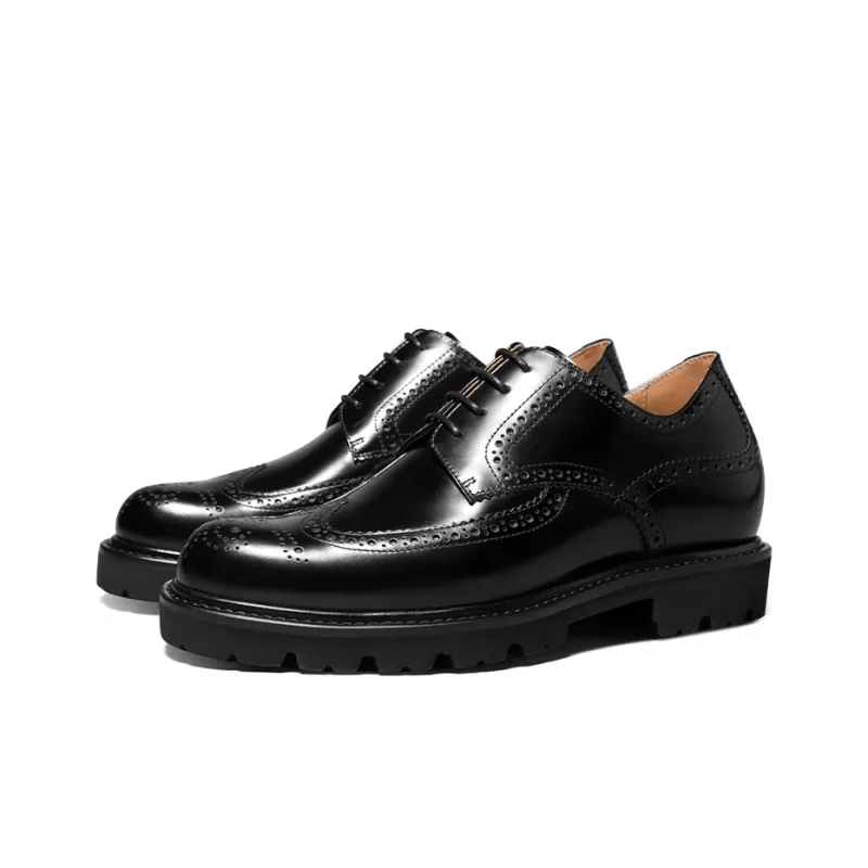THOM WILLS British Business Shiny Derby Shoes Casual Shoes Men's Black-1