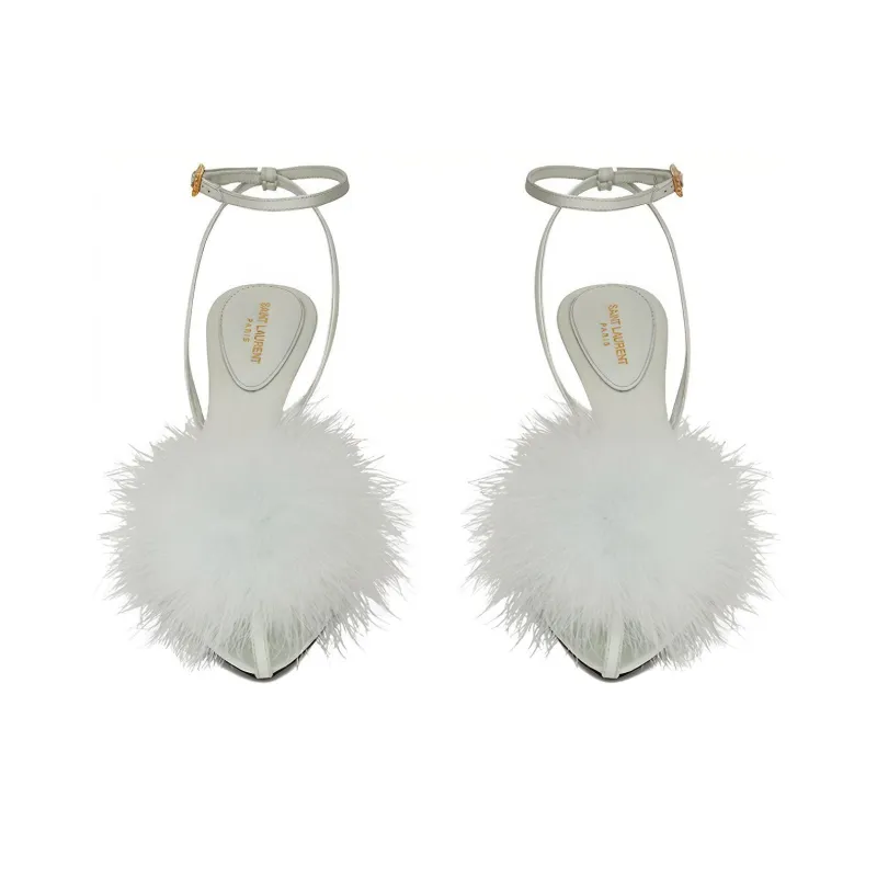 SAINT LAURENT Mae Pointed Toe Mules Women's-3