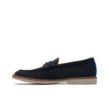 Clarks Casual Leather Shoes Men's Marine Blue