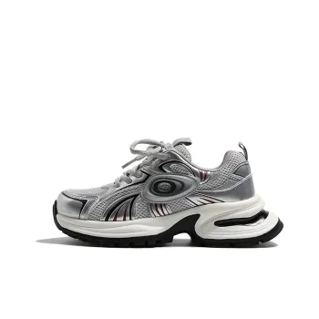 MIS. DANNY Abrasion-Resistant Low-Top Chunky Sneakers Women's Silver
