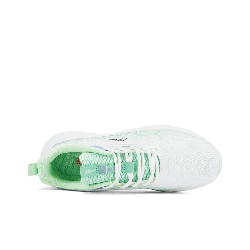 Warrior Wear Resistant Slip Resistant Low Top Running Shoes Women's White Green Purple-2