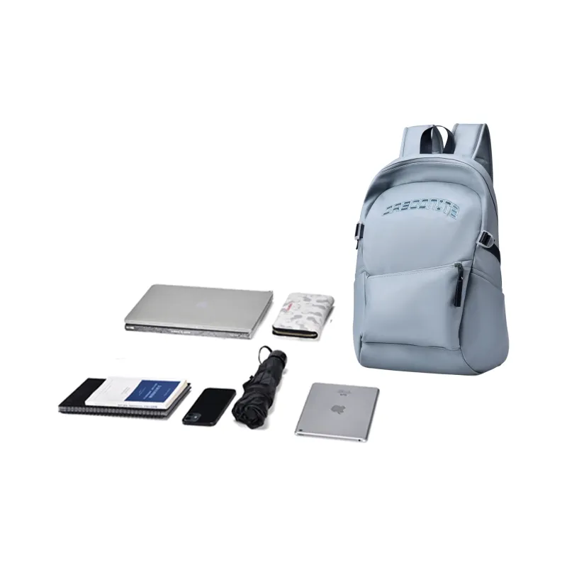 DRACONITE PU Students Backpack Regular Unisex Ice Blue Gray-4