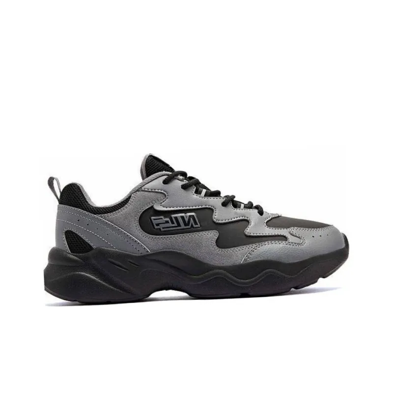 QIAODAN Abrasion Resistant, Breathable, Balanced, Lightweight Low Top Running Shoes Men's Black Gray-1
