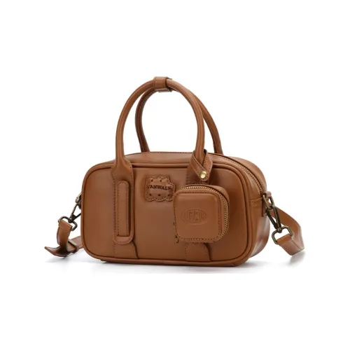 VANWALK PU Boston Bag Bowling Bag Handbags Shoulder Bag Crossbody Bag Regular Women's Chocolate/Pink/Multicolor/Coffee