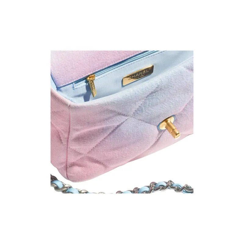CHANEL Denim Flap Bag, Shoulder Bag, Crossbody Bag Women's Blue & Pink-2