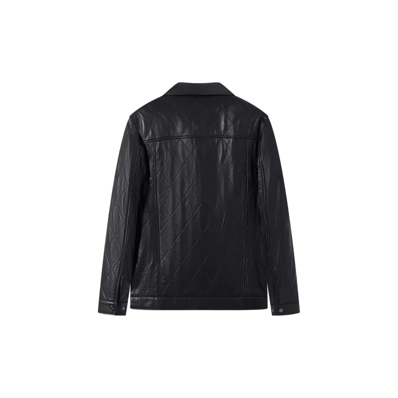 SEVEN Leather Jacket Men's Black-1