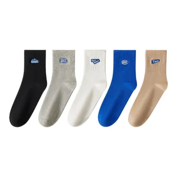 MIIOW Mid Calf Socks Men's 5 Pack Mixed Color