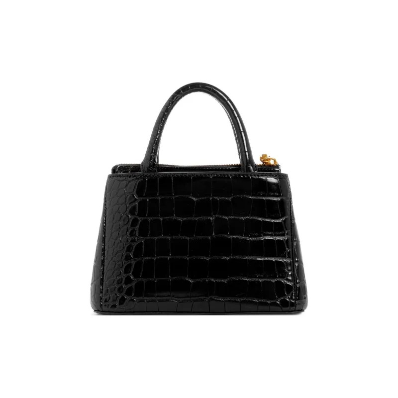 GUESS Artificial Crocodile Leather Handbag Shoulder Bag Crossbody Bag Mini Women's Black-2