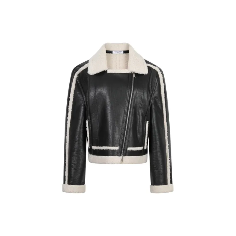 Three Quarters Cropped Coat Women's Black-1