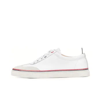 THOM BROWNE Striped Trim Low Top Sneakers