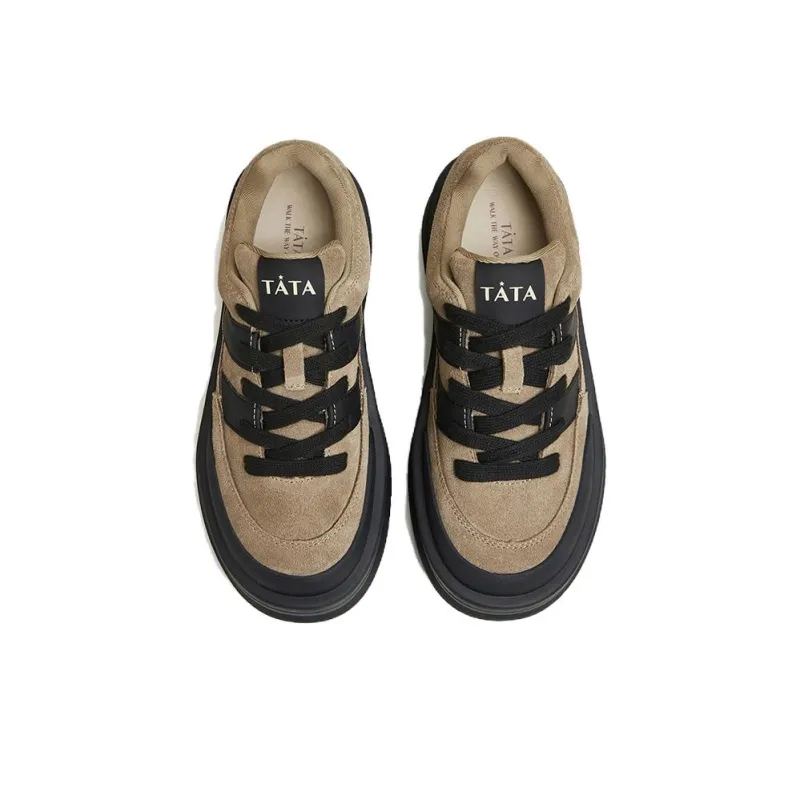 TATA Skateboard Shoes Women's Low Top Solid Color-4