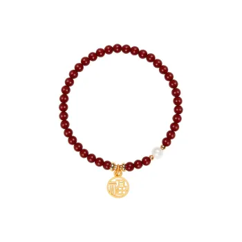 Princess Cui Reconstructed Cinnabar Jade Bracelets Unisex
