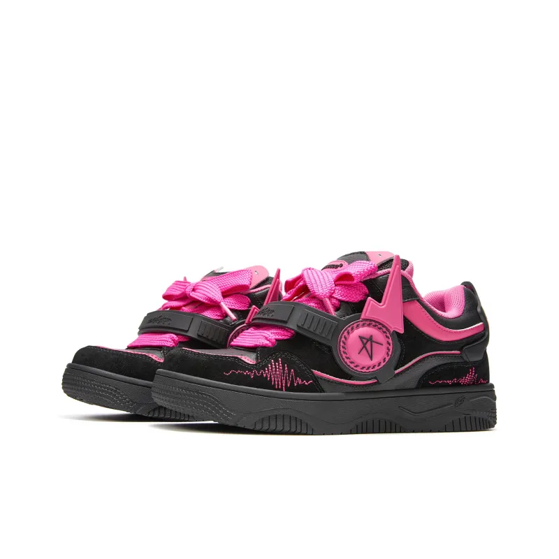 SENGUOGUO Anti Slip And Wear Resistant Height Increasing Low Top Skateboard Shoes Unisex Rose Red-1
