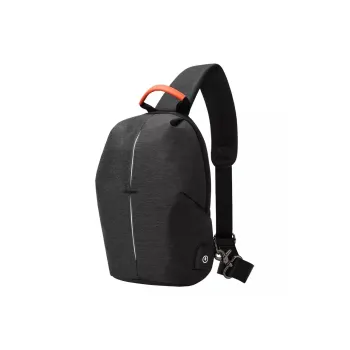 MingLu Nylon Backpack Shoulder Bag Crossbody Bag Sling Bag Regular Unisex Black