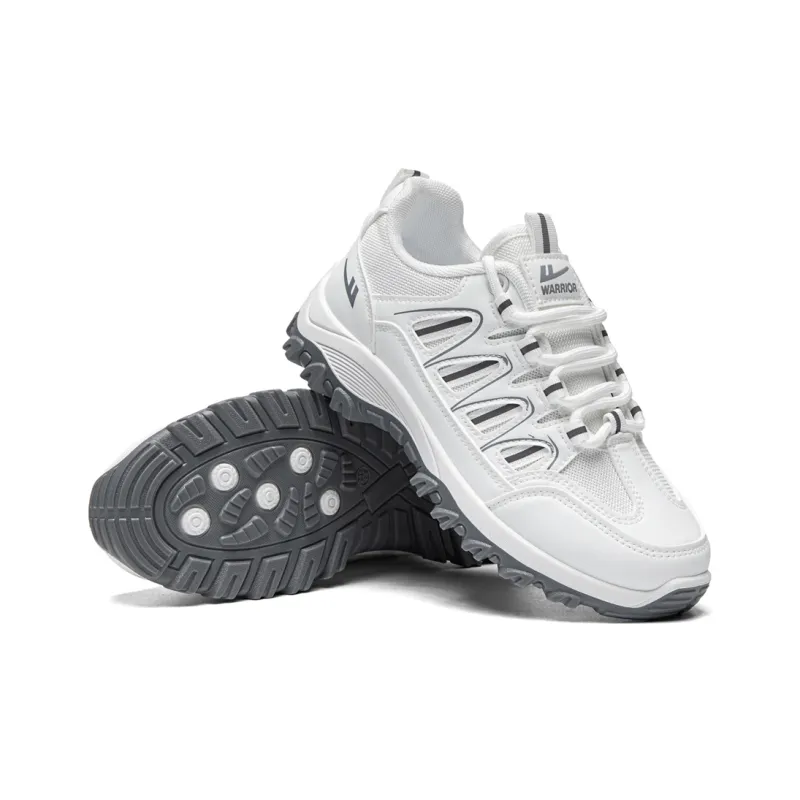 Warrior Shock Absorbing, Non Slip, Wear Resistant, Breathable And Lightweight Low Top Running Shoes Unisex White Gray-1