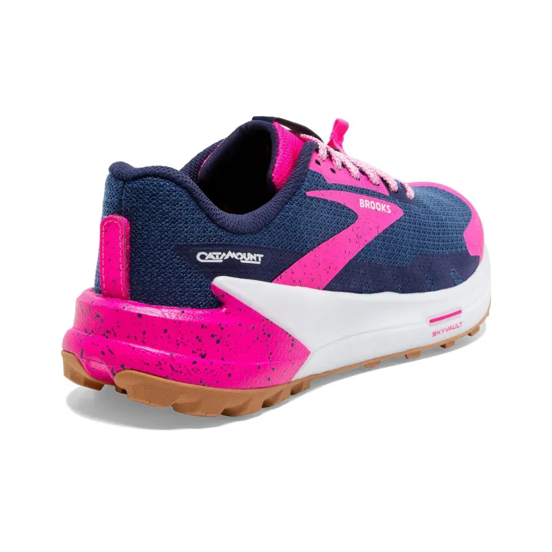 Brooks Catamount 2 Anti Slip Wear Resistant Low Top Mountaineering Outdoor Shoes Women's Gray Blue Pink-2