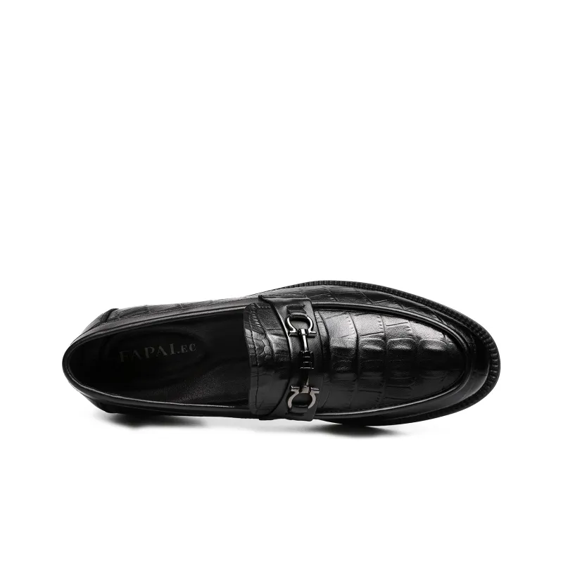 FAPAI Casual Leather Shoes Men's Black-3