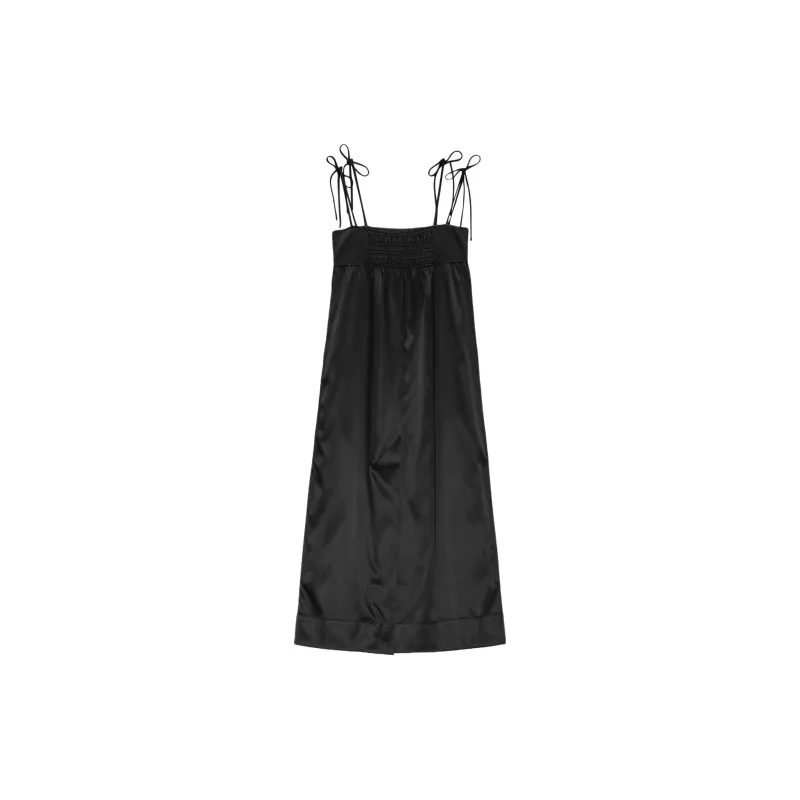 GANNI Sleeveless Satin Maxi Dress-1