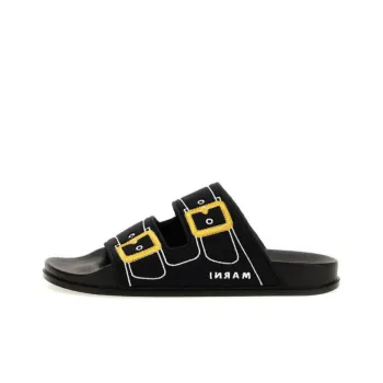 MARNI Logo Embroidered Slip On Slides