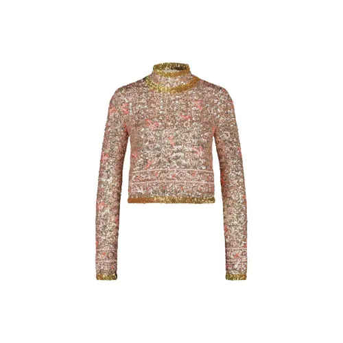 GIAMBATTISTA VALLI Sequin-embellished High-neck Top