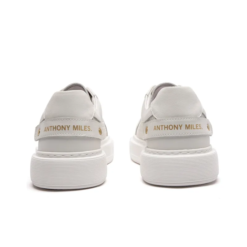 Anthony Miles Anti Slip Wear Resistant Low Top Skateboard Shoes Men's White-4