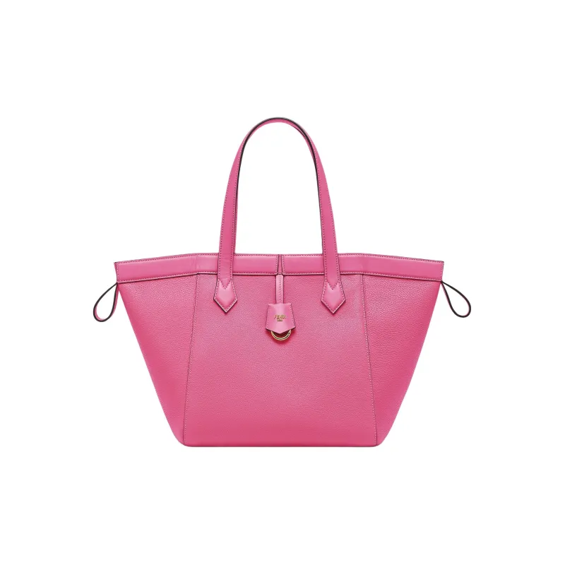 FENDI Full Grain Leather Bucket Bags One Shoulder Handbags Medium Size Women's Fuchsia-1