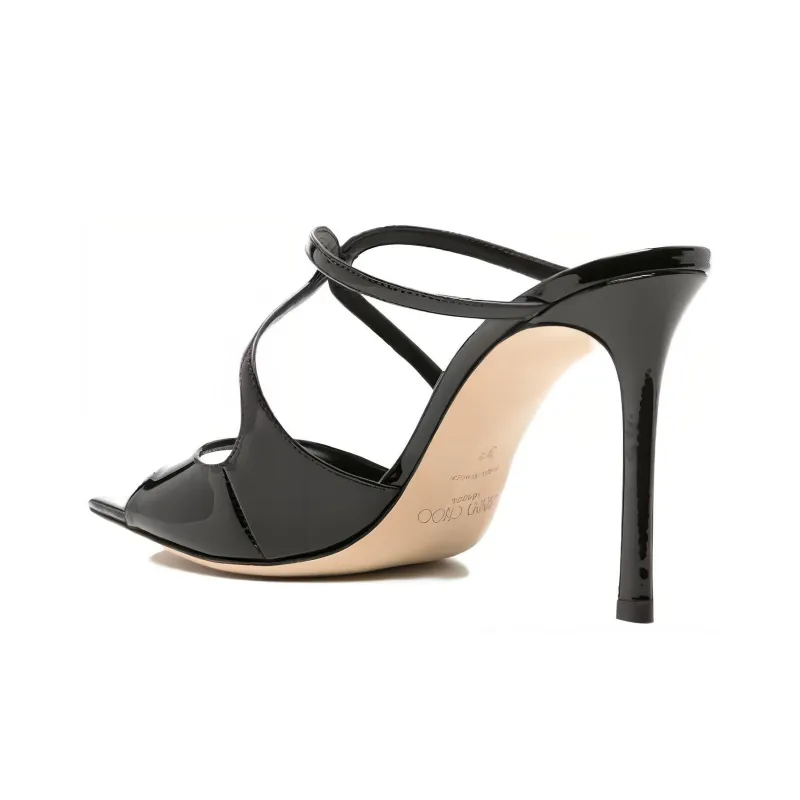 Jimmy Choo Anise 95mm Cut-out Patent Mules-4