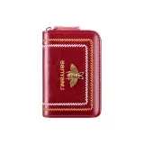 Burgundy (Waxed Leather) 30 Card Slot (Anti-Skimming)