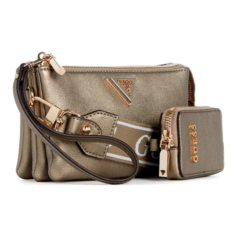GUESS Artificial Leather Shoulder Bag Crossbody Bag Mini Women's Silver-1