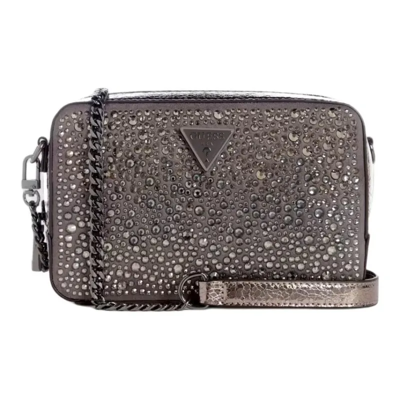 GUESS Artificial Leather Shoulder Bag Crossbody Bag Mini Women's Silver-0