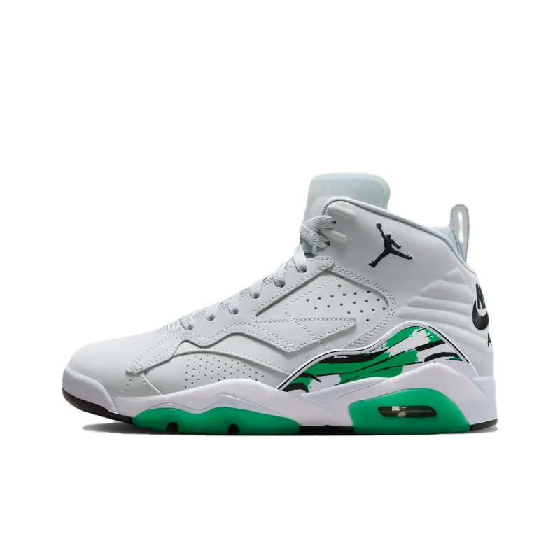 Jordan Jumpman MVP Shock Absorbers With Slip Resistant Features High Top Vintage Basketball Shoes Women's White Green-0
